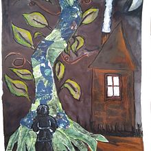My project in Introduction to Children’s Illustration course - scenes from 'Jack and the Beanstalk'. Un progetto di Pittura acrilica e Illustrazione infantile di Anjana Dey Clark - 05.03.2021