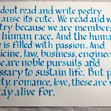 Mi Proyecto del curso: Introducción a la caligrafía fundacional (Frase de Nancy H. Kleinbaum). Un progetto di Calligrafia di josefinalw19m - 26.08.2020