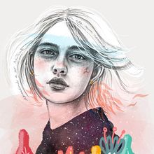 Mi Proyecto del curso: Retrato con lápiz, técnicas de color y Photoshop - RESILENCIA. Projekt z dziedziny  R, sunek, R, sunek ołówkiem, Portret, Trad, c, jna ilustracja, Ilustracja c, frowa i  Sztuki piękne użytkownika Mónica Burgos Llaguno - 26.08.2020