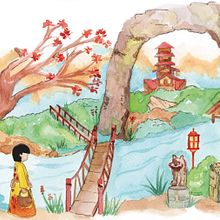 My project in Watercolor Illustration with Japanese Influence course. Un progetto di Disegno artistico, Creatività e Pittura ad acquerello di horebelliot - 29.08.2020