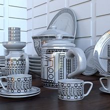 Juego de Porcelana. Un proyecto de 3D, Diseño 3D y Modelado 3D de Christian Emmanuel Garcia Armijo - 28.07.2020
