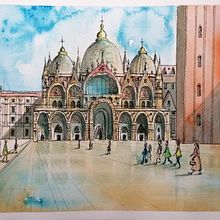 My project in Architectural Sketching with Watercolor and Ink course. Un progetto di Pittura ad acquerello di Dana Doubravka Mikulcová - 26.08.2020