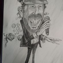 Mi Proyecto del curso: Retrato en caricatura con grafito de Juan Luis Guerra. Pencil Drawing project by Esteban Daniel Díaz Castro - 08.27.2020