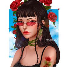 Meu projeto do curso: Retrato digital no Photoshop com um toque de fantasia. Digital Drawing, Traditional illustration, Digital Illustration, and Digital Painting project by mary_glow - 08.27.2020