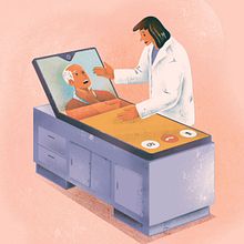 Video consultations, doctor visits in the new normal. Un proyecto de Ilustración digital de Ani Cortés - 27.08.2020