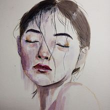 My project in Watercolor Portrait from a Photo course. Portrait Drawing, and Watercolor Painting project by halleyhevin - 08.28.2020