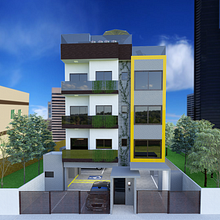 Edificio residencial multifamiliar. Un proyecto de 3D de Lorena Dantas - 27.08.2020