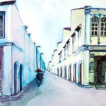 My project in Architectural Sketching with Watercolor and Ink course. Un proyecto de Ilustración con tinta, Bocetado y Pintura a la acuarela de Cathy Yong - 31.08.2020