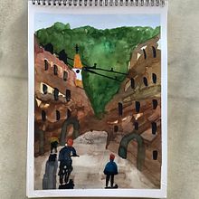 Mi Proyecto del curso: Paisajes urbanos en acuarela. Un proyecto de Pintura a la acuarela de Hugo González Martínez - 31.08.2020