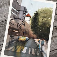 Mi Proyecto del curso: Paisajes urbanos en acuarela. Watercolor Painting project by lucreciaxb - 09.01.2020