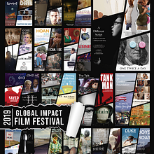 Póster Global Impact Film Festival 2019 . Design grafic de Nieves Maria Rojas Segovia - 08.17.2019