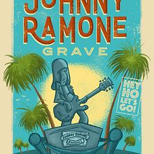 Come to visit... Johnny Ramone Grave!. Comic, Concept Art, Digital Design, Digital Illustration, Digital Painting, Advertising, T, and pograph project by Ed Vill - 09.02.2020