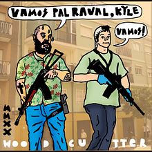 Kyle and me in Barcelona.. Traditional illustration, and Digital Illustration project by woodcutter Manero - 09.02.2020