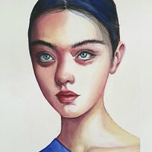 My second portrait... Un proyecto de Pintura a la acuarela de marie_anne_ - 02.09.2020