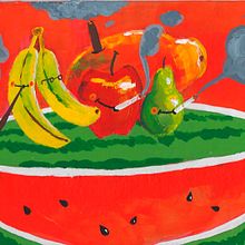 frutas fumando- ilustración. Fine Arts, Artistic Drawing, and Traditional illustration project by Paula Acero - 09.02.2014