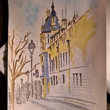 Mi Proyecto del curso: Dibujo arquitectónico con acuarela y tinta. Street Art project by mvvirginillo - 09.03.2020