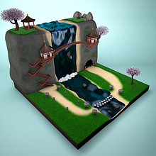 Mini cascada Japonesa. 3D project by Jorge Echave - 09.04.2020