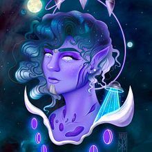 Mi Proyecto del curso: Retratos digitales de fantasía con Photoshop. Un proyecto de Concept Art, Dibujo de Retrato y Dibujo digital de Melissa Fernandez Pizarro - 08.04.2021