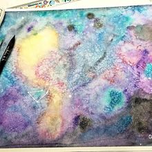 Minha galáxia... Fine Arts, and Watercolor Painting project by Aline Andriani Paulino da Cunha e Silva - 09.05.2020
