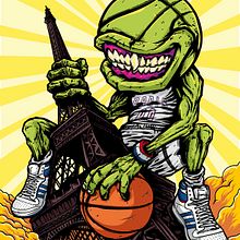 Paris Basketball - Póster Promocional. Un proyecto de Ilustración tradicional de Marcos Cabrera - 10.02.2020