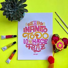 Que se haga infinito todo lo que te hace feliz. H, Lettering, e Pintura em aquarela projeto de Pauli Rodríguez - 07.09.2020