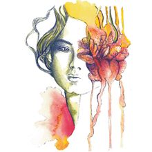 Caricatura en acuarela. Ilustração tradicional projeto de Lilia Morales Mori - 08.09.2020