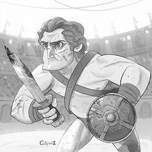 Spartacus, el Tracio.. Un proyecto de Ilustración digital de César Verdúguez - 08.09.2020