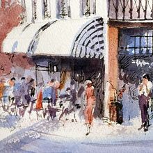 My project in Architectural Sketching with Watercolor and Ink course. Watercolor Painting project by Mineke Reinders - 09.08.2020