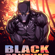 Black Panther - Poster. Een project van  Ontwerp, Posterontwerp, Lichtontwerp, Ontwerp van personages, Digitaal ontwerp, Grafisch ontwerp, Traditionele illustratie, Digitale illustratie y Vectorillustratie van Javier Esteban Rodriguez Medina - 08.09.2020