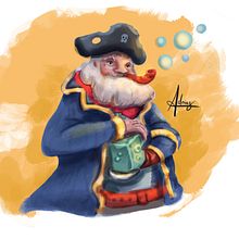 Abuelito pirata. Un proyecto de Ilustración tradicional de Adriana Zenteno Brañez - 08.09.2020