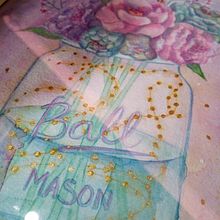 Peonías en Mason Jar. Design, Traditional illustration, Botanical Illustration, and Watercolor Painting project by Montserrat Xenia Mayuel Hernández Hernández - 10.18.2020