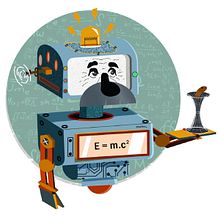 Einstein como robô. Traditional illustration, Digital Illustration, and Vector Illustration project by maria jackeline R. dos Santos - 09.09.2020