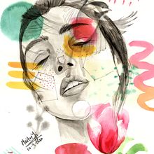 My project in Illustrated Portrait in Watercolor course. Un proyecto de  de notarealmonki - 10.09.2020