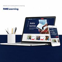 DIseño de Sitio web promocional y plataforma Moodle RME Learning. Design de logotipo, Web Design, e UX / UI projeto de Antonio Requeijo - 11.09.2020