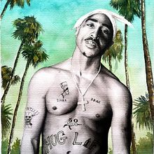 Tupac Shakur. Un progetto di Illustrazione con inchiostro e Pittura ad acquerello di Jose González Ruiz - 11.09.2020