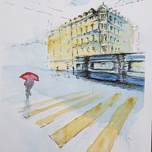 My project in Architectural Sketching with Watercolor and Ink course. Architectural Illustration project by Roberto - 09.11.2020