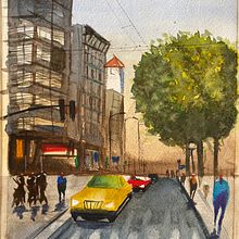 Mi Proyecto del curso: Paisajes urbanos en acuarela. Watercolor Painting project by Ventura Labbé - 09.14.2020