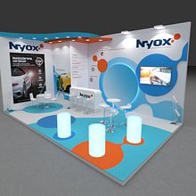 Stand Nyox. Un proyecto de 3D, Diseño 3D e Infografía de Ferran Aguilera Mas - 14.09.2020