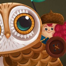 Owl Rider Luana. Digital Drawing, and Children's Illustration project by Marta García Pérez - 09.16.2020
