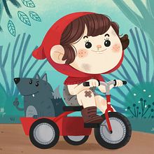 Caperucita Roja. Digital Illustration, and Children's Illustration project by Marta García Pérez - 09.16.2020