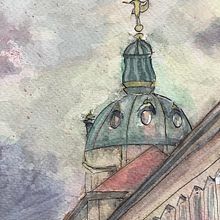 Architectural Sketching with watercolours. Schloß Charlottenburg, Berlin. . Architectural Illustration project by kat_nev - 09.18.2020