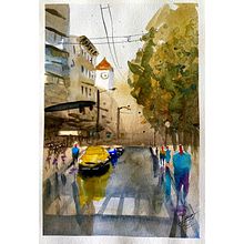 Paisajes urbanos en acuarela.. Watercolor Painting project by María Díaz - 09.16.2020