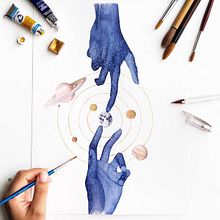 Aquarelas Cósmicas (trabalhos pessoais). Un projet de Illustration traditionnelle, Illustration à l'encre, Peinture , et Aquarelle de Franncine de Miranda (Estúdio Luares) - 20.04.2017