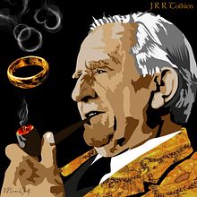 JRR Tolkien El Creador de la Tierra Media. Traditional illustration, and Vector Illustration project by MIGUEL ROBLES - 09.17.2020