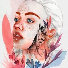 Mi Proyecto del curso: Retrato ilustrado en acuarela. Projekt z dziedziny  Sztuki piękne,  R, sunek,  R, sunek art, st, czn, Portret, R, sunek c, frow i Malowanie akwarelą użytkownika Abril Ventrice - 16.09.2020