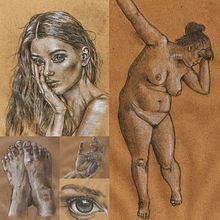 Anatomy study analogic drawing. Pencil Drawing, Figure Drawing, Portrait Drawing, and Realistic Drawing project by Ivet Macias Bugarin - 09.17.2020
