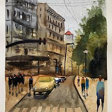 Mi Proyecto del curso: Paisajes urbanos en acuarela Ein Projekt aus dem Bereich Kreativität von Anna Planelø - 19.09.2020