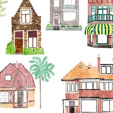 A DUTCH NEIGHBORHOOD. Un progetto di Architettura, Illustrazione tradizionale e Illustrazione digitale di Maria Prados - 18.09.2020