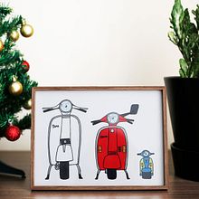 VESPA FAMILY. Un progetto di Illustrazione tradizionale e Illustrazione digitale di Maria Prados - 18.09.2020