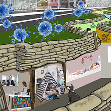 Nuestro hogar: una trinchera ante el enemigo invisible. Un proyecto de Dibujo digital de Loana Bracho Campos - 05.04.2020